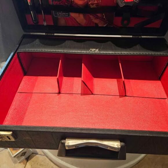 MCM Black Leather Travel Bar with Accessories Bar Caddy 17" x 6" - Picture 3 of 10